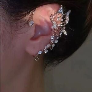 Silver 4/$25 Rhinestone Butterfly 1pc Ear Wrap